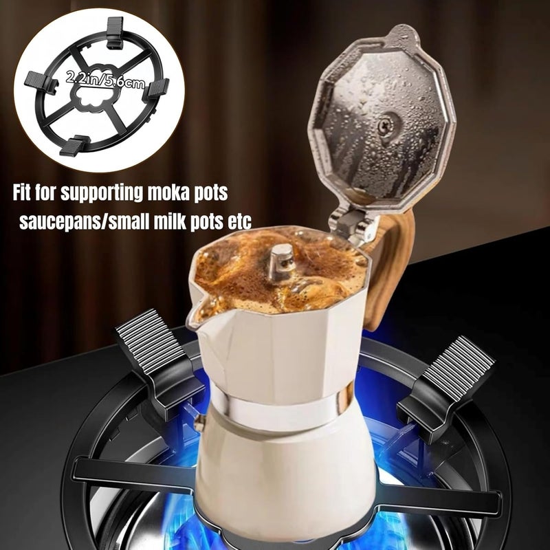 CHDEXU Cast Iron Wok Support Ring for Moka Pot, 2 in 1 Gas Ring Reducer Stovetop Stand for Wok small Saucepan Coffee Pot, Reducer Ring Holder for Gas Stove Hobs Cooker - Image 3